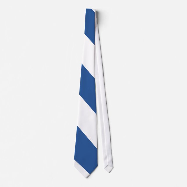 Blue and White Air Hawk Diagonal-Striped Tie (Front)