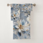 Blue and White Arty Gold Edge Flowers 