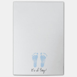 Blue and White Baby Footprints Post-it Notes