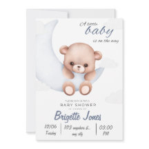 Blue and White Baby Shower Invitation