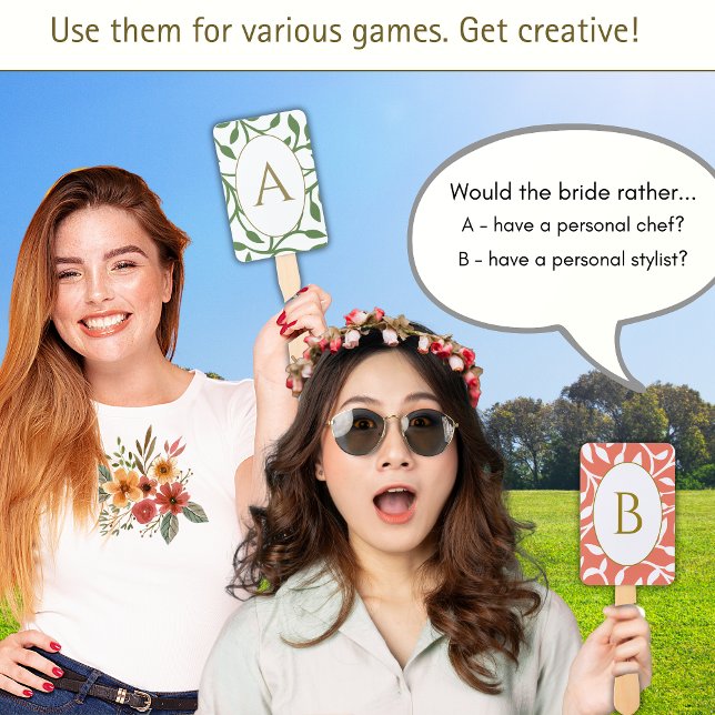 Blue and White Bachelorette Party Game Fans (Creator Uploaded)