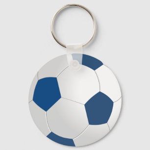 Blue and white ball key ring