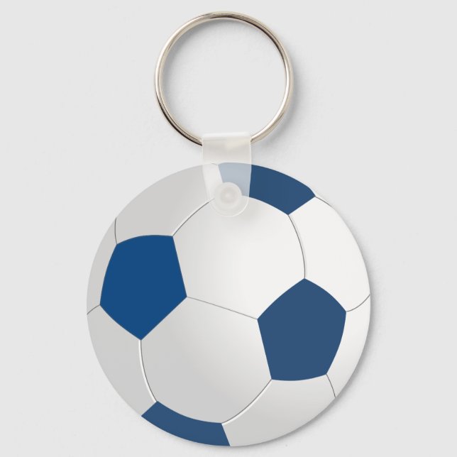Blue  and white ball   key ring (Front)