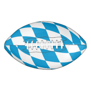 Blue and White Bavaria Diamond Flag Pattern American Football