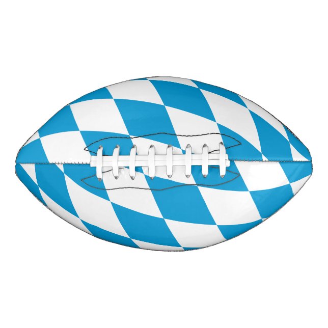 Blue and White Bavaria Diamond Flag Pattern American Football (Front)