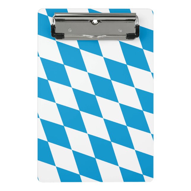 Blue and White Bavaria Diamond Flag Pattern Mini Clipboard (Front)