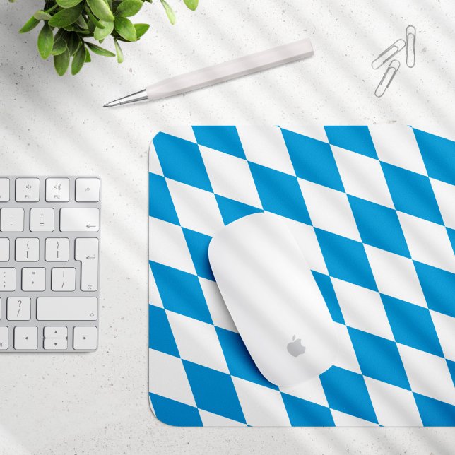 Blue and White Bavaria Diamond Flag Pattern Mouse Mat (Creator Uploaded)