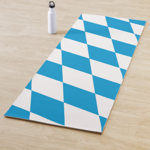 Blue and White Bavaria Diamond Flag Pattern Yoga Mat