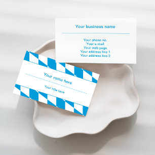 Blue and White Bavaria Flag Pattern Business Card