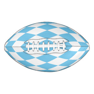 Blue and White Bavaria Rhombus Flag Pattern American Football