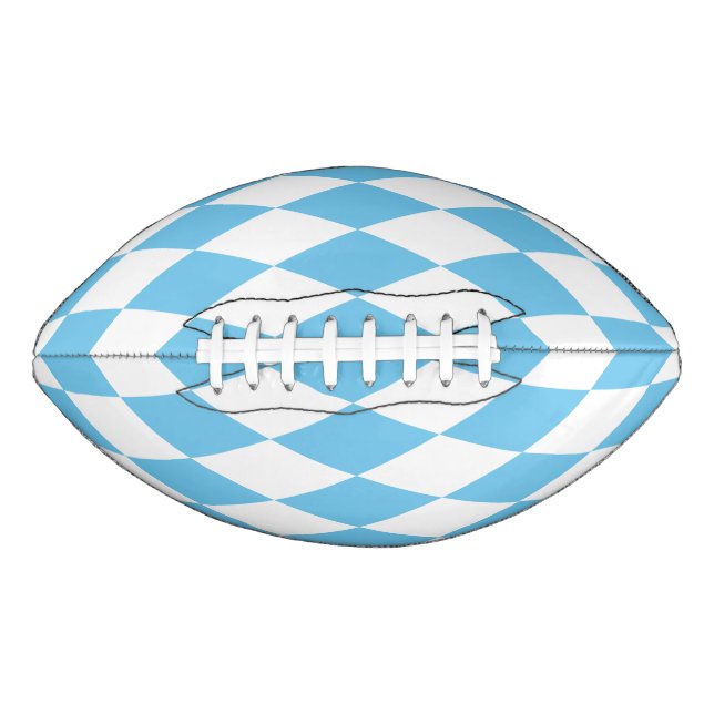 Blue and White Bavaria Rhombus Flag Pattern American Football (Front)
