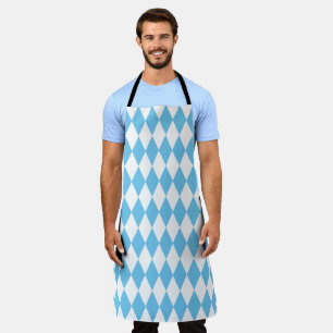 Blue and White Bavaria Rhombus Flag Pattern Apron
