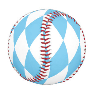 Blue and White Bavaria Rhombus Flag Pattern Baseball
