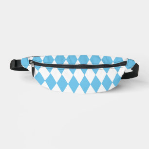 Blue and White Bavaria Rhombus Flag Pattern Bum Bags