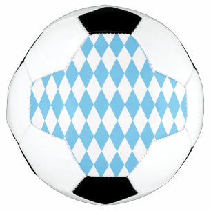 Blue and White Bavaria Rhombus Flag Pattern Football