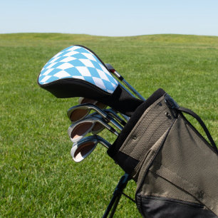 Blue and White Bavaria Rhombus Flag Pattern Golf Head Cover