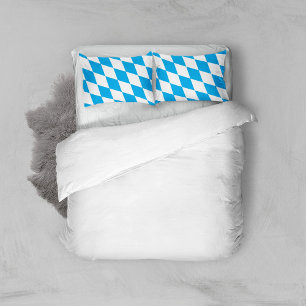 Blue and White Bavaria Rhombus Flag Pattern Pillowcase