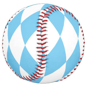 Blue and White Bavaria Rhombus Flag Pattern Softball