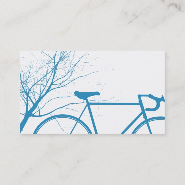 Blue and white bicycle Business Card (Back)