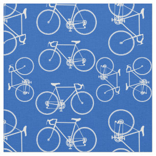 Blue and white bicycle pattern fabric