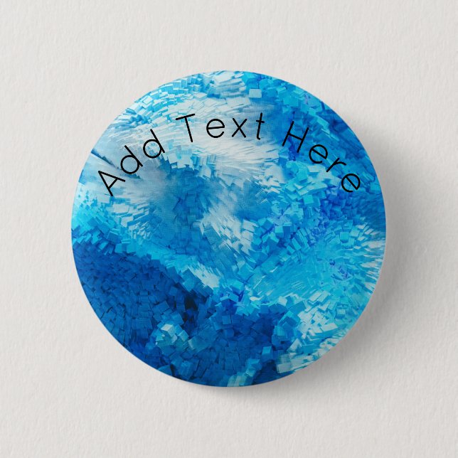 Blue and White Blended Abstract Art 6 Cm Round Badge (Front)
