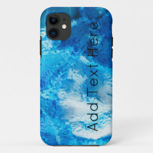 Blue and White Blended Abstract Art iPhone 11 Case