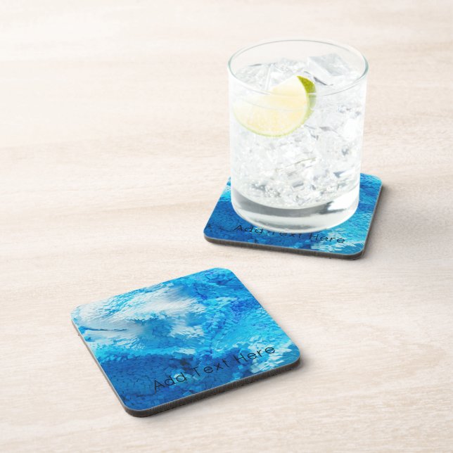 Blue and White Blended Abstract Art Coaster (Right Side)