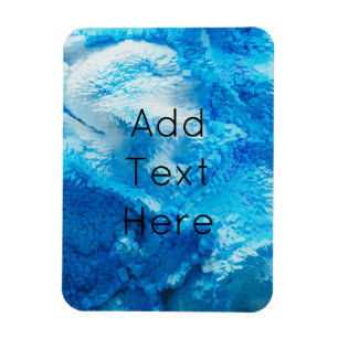 Blue and White Blended Abstract Art Magnet