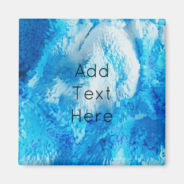 Blue and White Blended Abstract Art Magnet (Front)