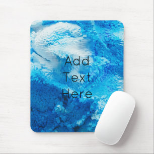 Blue and White Blended Abstract Art Mouse Mat