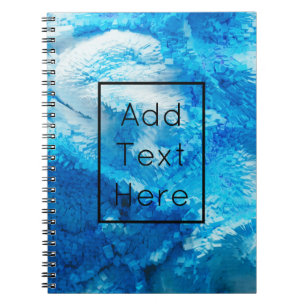Blue and White Blended Abstract Art Notebook