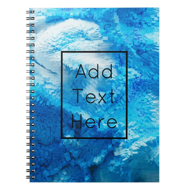 Blue and White Blended Abstract Art Notebook (Front)