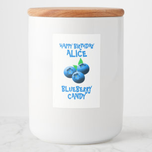 Blue And White Blueberry Candy Food Label