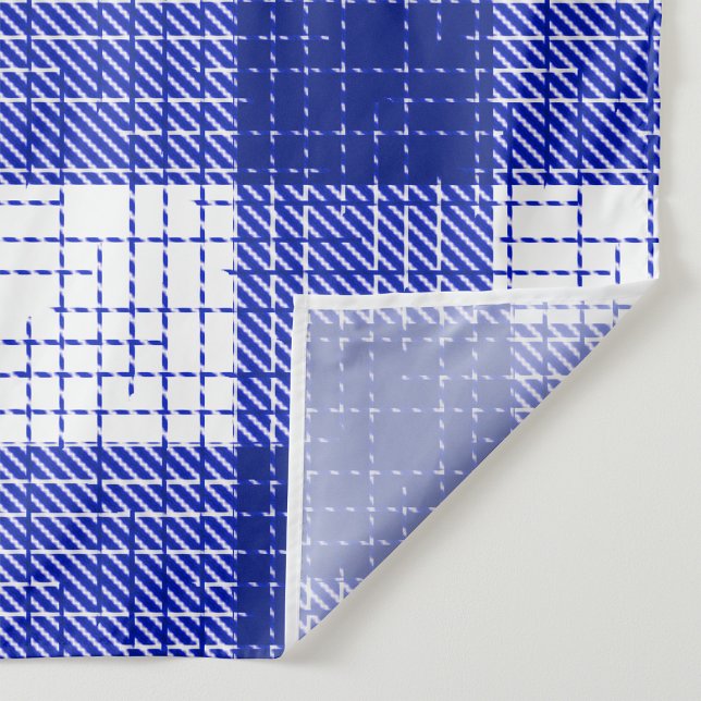 Blue and White Bold Checkered Plaid Design  Fabric (Creator Uploaded)