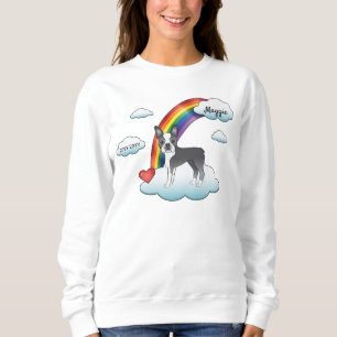 Blue And White Boston Terrier Rainbow Memorial Sweatshirt