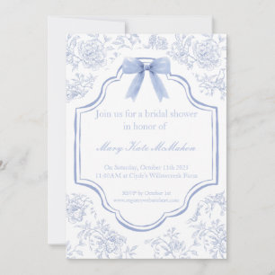 Blue and White Bridal Shower Invite