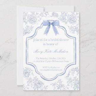 Blue and White Bridal Shower Invite