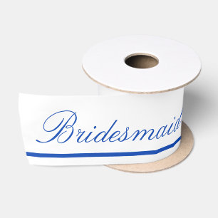 Blue and White Bridesmaid Ribbon Satin Ribbon