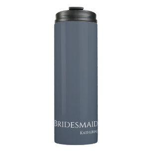 Blue and White-Bridesmaid- Thermal Tumbler