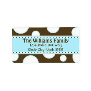 Blue and White Bubbles Address Label