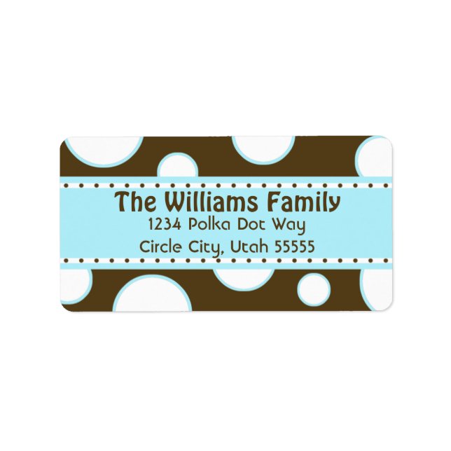 Blue and White Bubbles Address Label (Front)