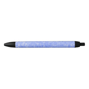 Blue And White Bubbles Black Ink Pen