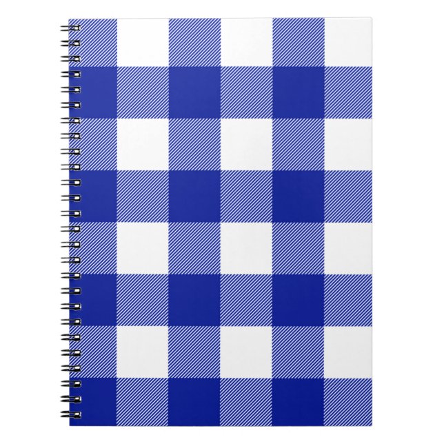 Blue and White Buffalo Plaid   Notebook (Front)
