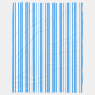 Blue and white candy stripes fleece blanket