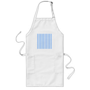 Blue and white candy stripes long apron