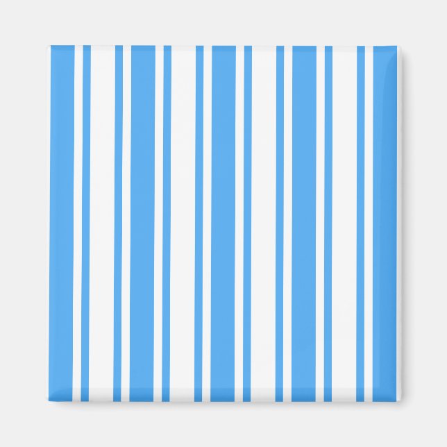 Blue and white candy stripes magnet (Front)