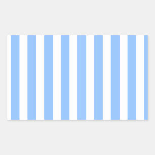 Blue and white candy stripes rectangular sticker