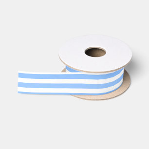 Blue and white candy stripes satin ribbon
