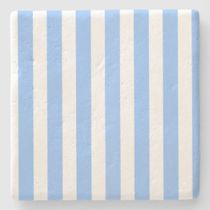 Blue and white candy stripes stone coaster