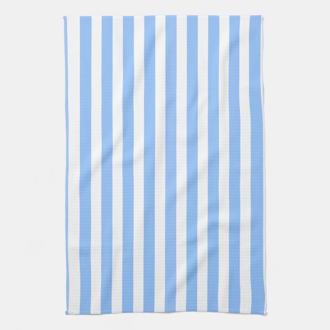 Blue and white candy stripes tea towel (Vertical)
